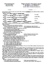 Bộ đề thi học kỳ I môn Tiếng Anh Lớp 12 - Năm học 2016-2017